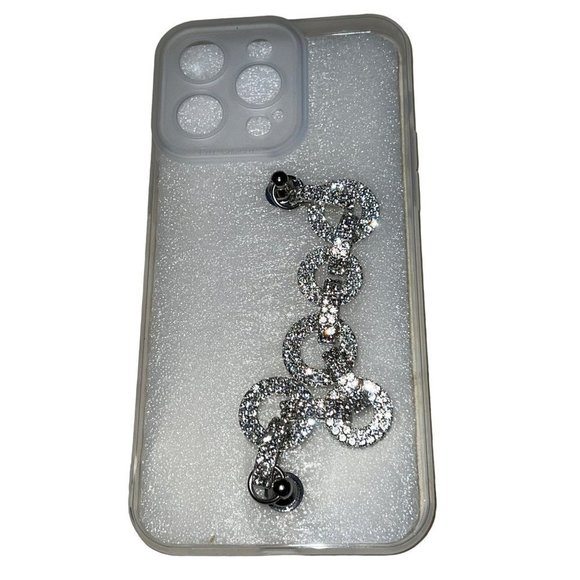 Luxury Clear Diamond Chain Wristband Antifall Soft Case IPhone 14 MaxPro - Picture 2 of 10